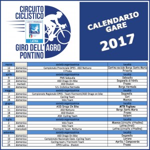 nuovo calendario 2017 giro dell'agro pontino